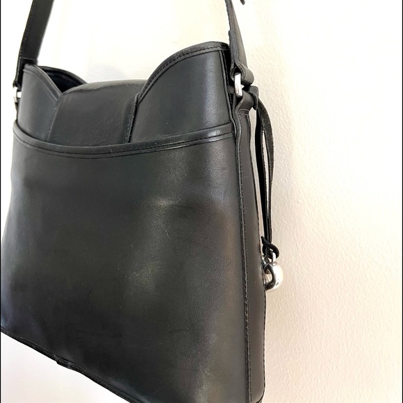 VINTAGE BRIGHTON BLACK LEATHER BAG Snake embossed - Picture 7 of 16
